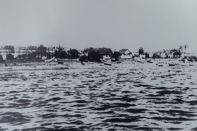 Ein altes Foto von der Elbinsel Neuhof