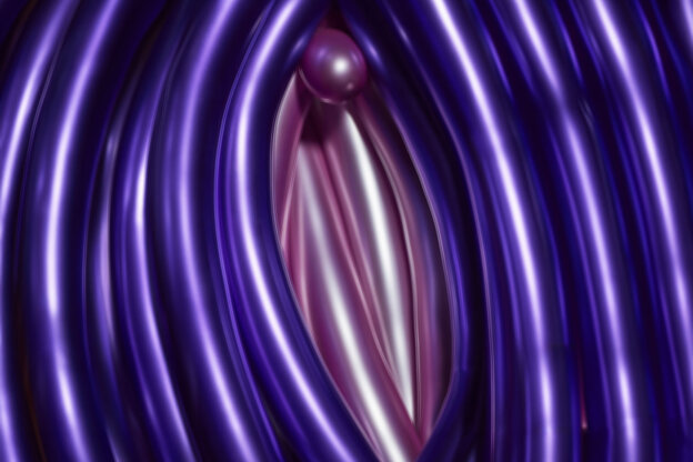 So formbare Luftballons formen eine Vulva