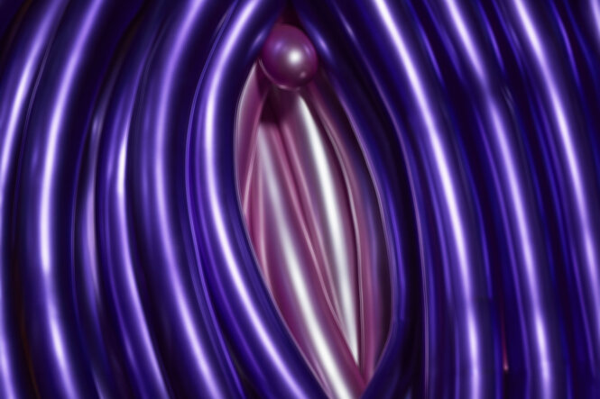 So formbare Luftballons formen eine Vulva
