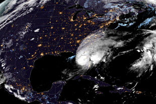 Ein Satellitenbild des Hurrikans Milton.