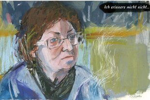 Eine Zeichnung der Holocaustüberlebenden Emmie Arbel.