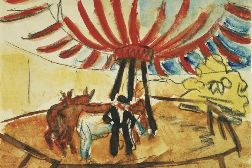 Das Gemälde "Zirkus" von max Pechstein