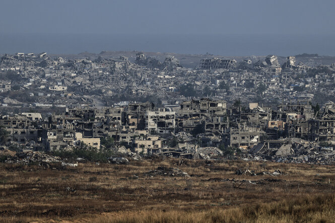 Blick auf den völlig zerstörten nördlichen Teil von Gaza