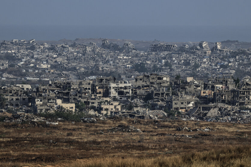 Blick auf den völlig zerstörten nördlichen Teil von Gaza
