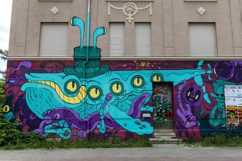 Bemalte Fassade des Hausprojektes