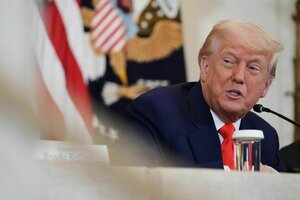 US-Präsident Donald Trump spricht während einer Veranstaltung