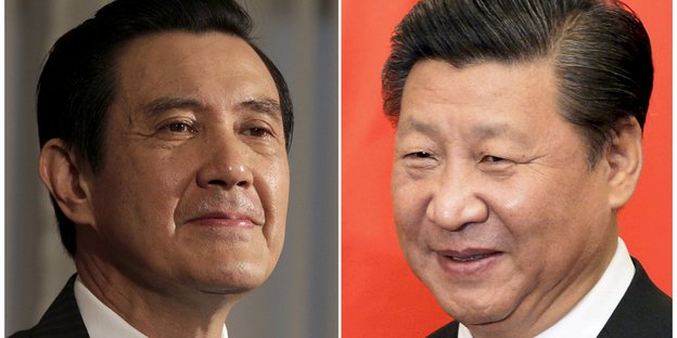 Taiwans Präsident Ma Ying-jeou (l.) und Chinas Staatschef Xi Jinping