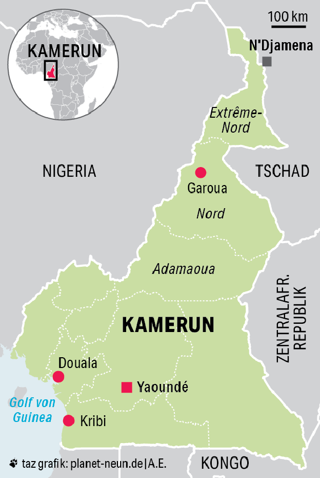 Landkarte von Kamerun