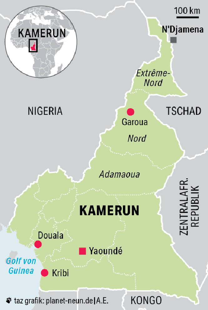 Landkarte von Kamerun
