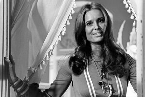 Historische Schwarz-weiß-Aufnahme von Daliah Lavi