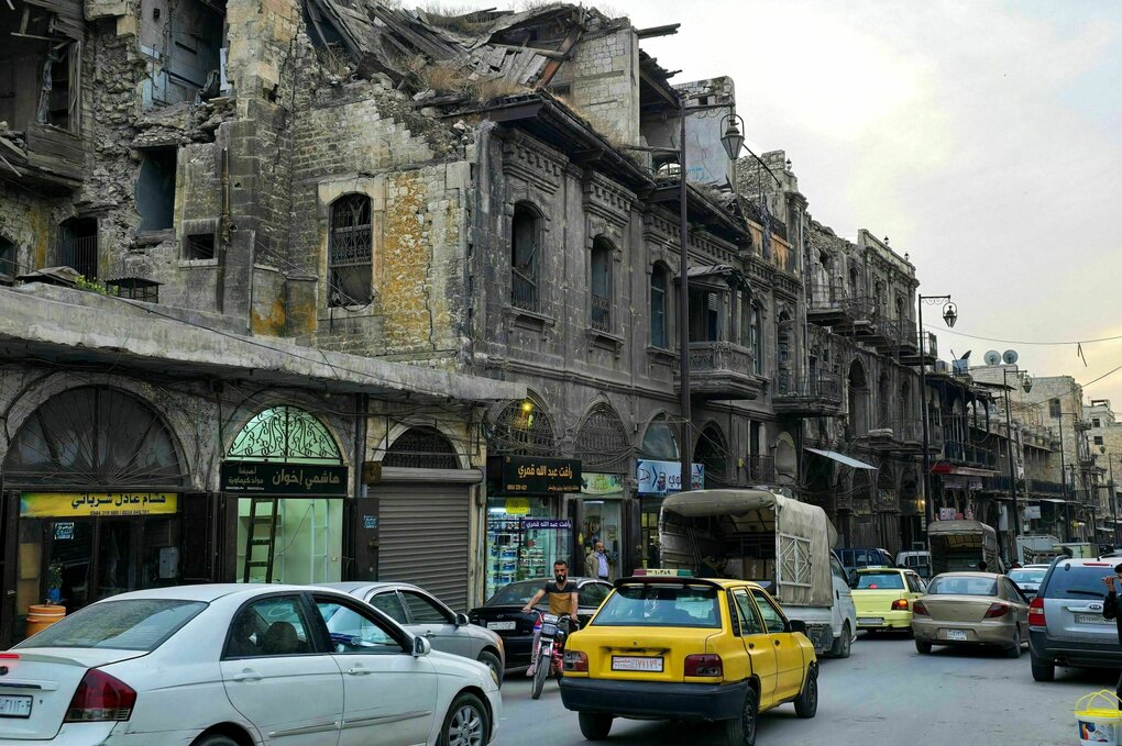 Eine Straßenszene in Aleppo, Syrien