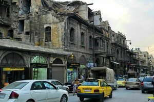 Eine Straßenszene in Aleppo, Syrien