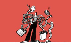 Illustration einer Frau it vielen Armen