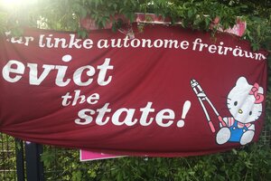 Banner mit der Aufschrift 