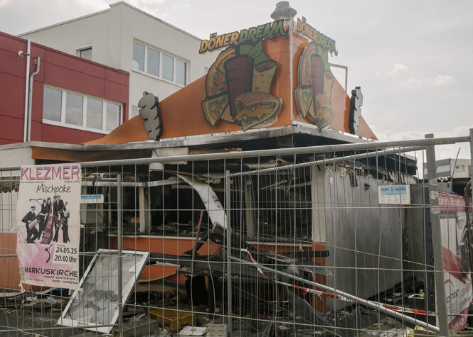 Abgebrannter Döner-Imbiss in Hannover
