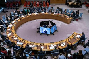 Eine Sitzung des Sicherheitsrates im Hauptquartier der Vereinten Nationen