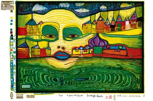 Friedensreich Hundertwassers Bild „Irinaland über dem Balkan“