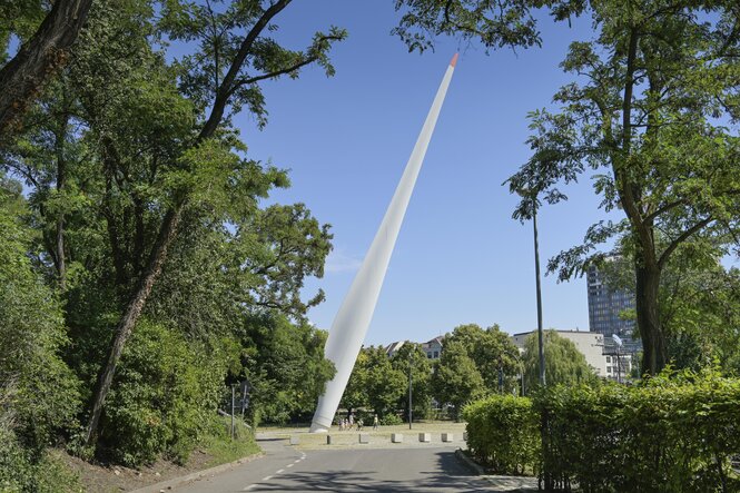 Ein 44 Meter langes Rotorblatt im Deutschen Technikmuseum, Kreuzberg