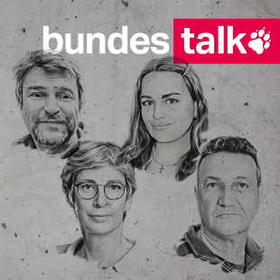 Köpfe von Susanne Knaul, Bernd Pickert, Lisa Schneider und KArim El-Gawhary