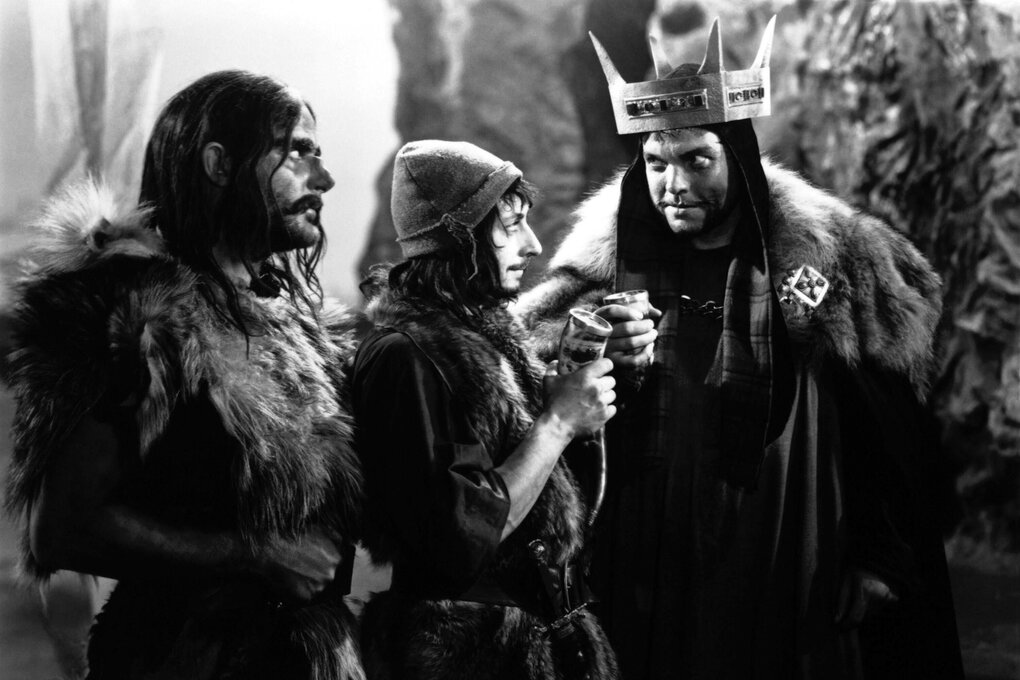 Setbild in schwarz weiß aus einem Macbeth Film von 1948