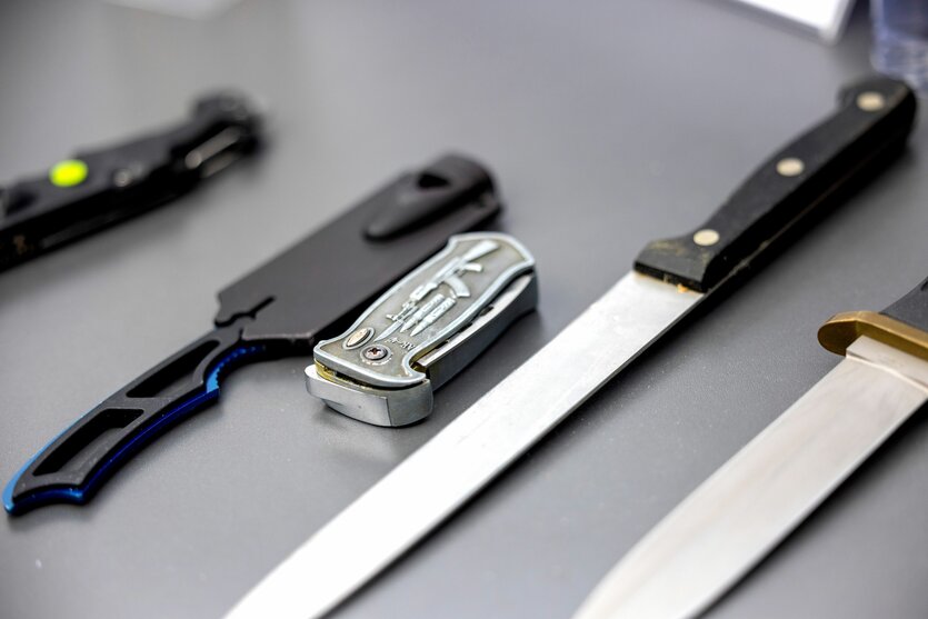 Das Foto zeigt unterschiedliche Messer mit längerer und kürzerer Klinge.