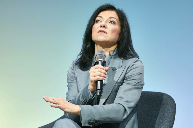 Bundesministerin Katherina Reiche am Mikrofon