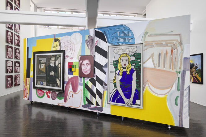 Installationsansicht eines Raums der Amy Sillman- Ausstellung im Forum Ludwig in Aachen
