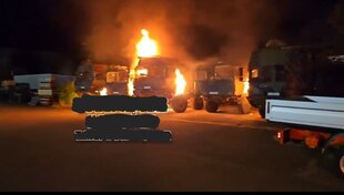 Screenshot eines Telegram-Videos vom Brandanschlag in Erfurt