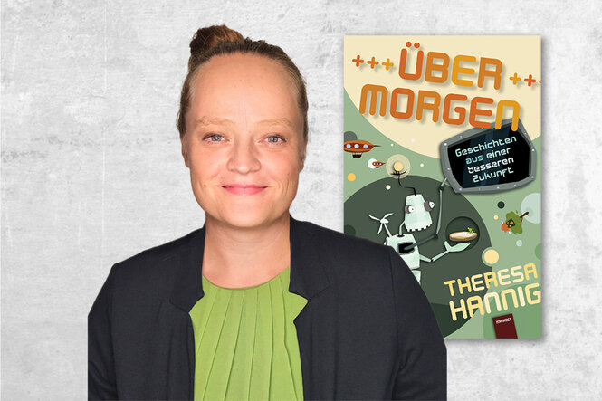 Autorin Theresa Hannig und das Buchcover