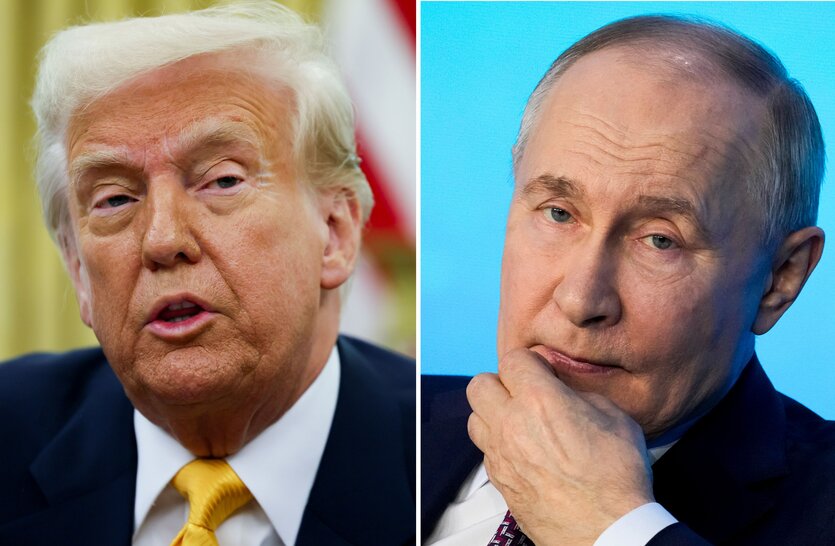 Putin und Trump jeweils im Profil