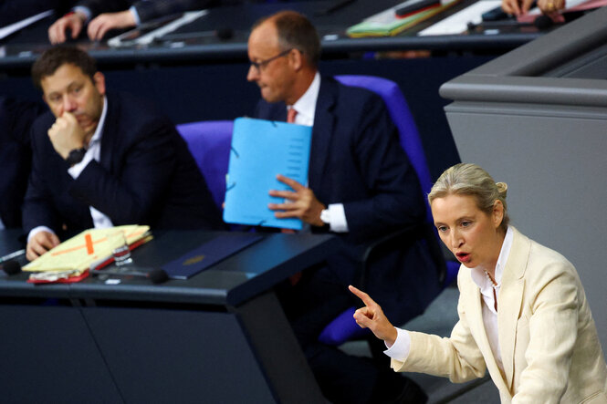 Alice Weidel bei ihrer Rede im Bundestag