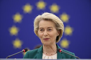 Ursula von der Leyen in Nahaufnahme