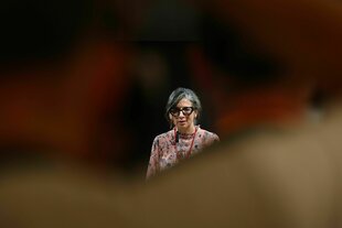 Francesca Albanese spricht bei einer Pressekonferenz