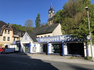 Eine leer stehende Metzgerei in Lauscha