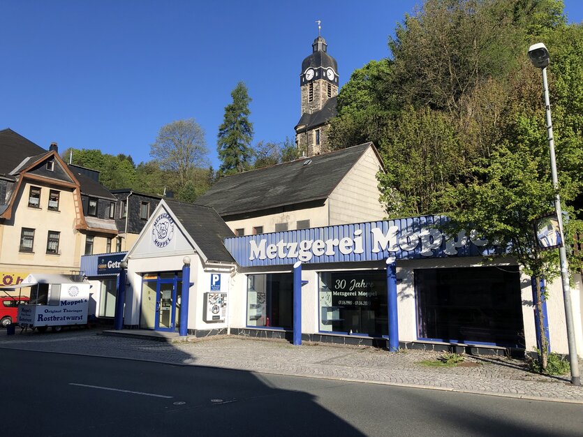 Eine leer stehende Metzgerei in Lauscha