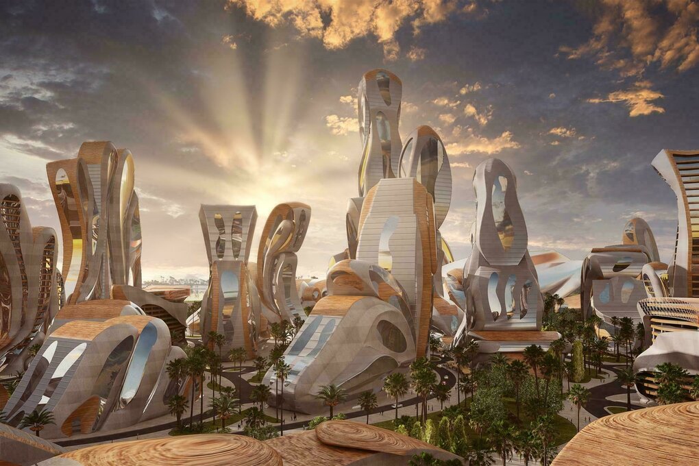Eine Visualisierung von Akon City.