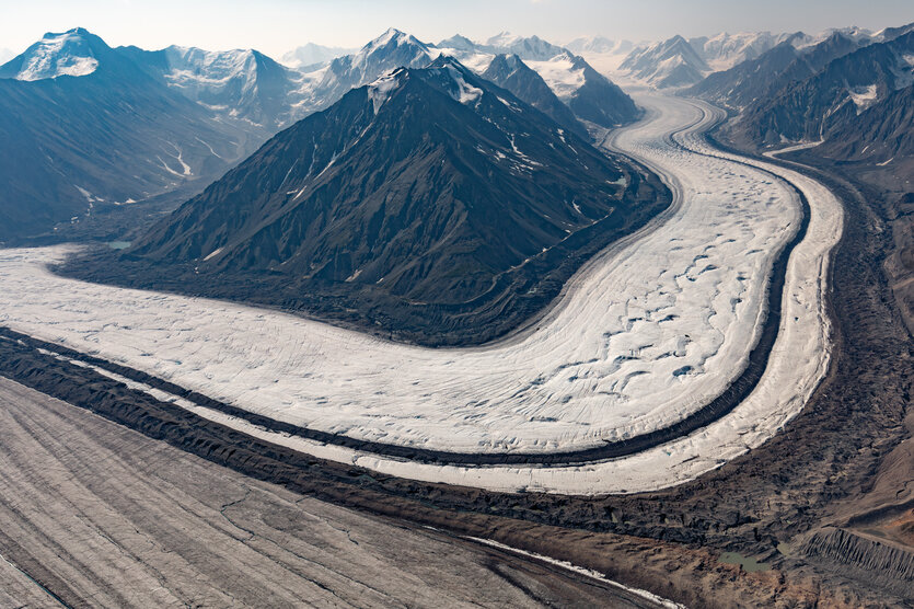 Gletscher aus Vogelperspektive