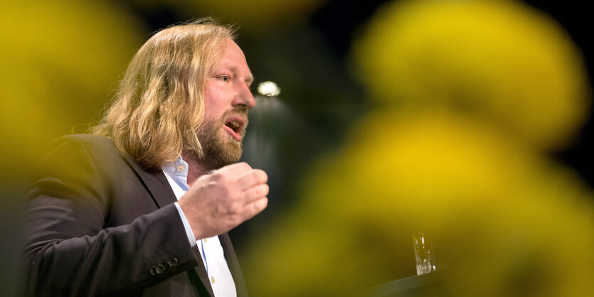 Anton Hofreiter spricht auf dem Landesparteitag der Grünen in Osnabrück.