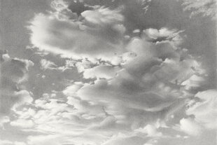 Graue Wolken am Himmel, von Vija Celmins mit Graphit gezeichnet