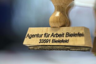 Ein Stempel eine Jobcenters.