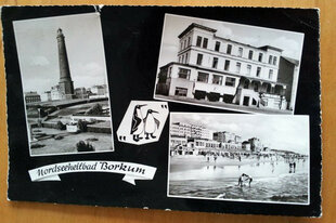 Eine historische Postkarte des Nordseeheilbads Borkum