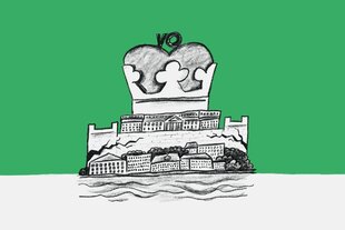 Illustration zeigt dien Burg mit einer Krone oben drauf.