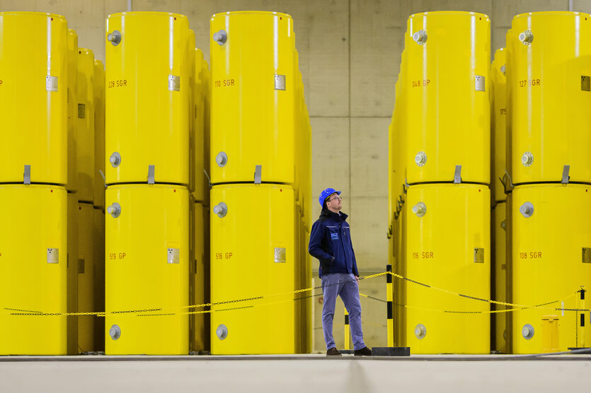 Behälter mit Atommüll.