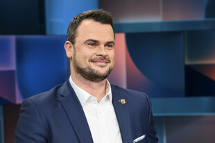 Nordwestmecklenburgs Landrat Tino Schomann (CDU) in einer Talkshow