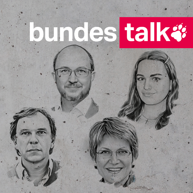 Köpfe von Stefan Reinecke, Sabine am Orde, Daniel Bax und Lisa Schneider