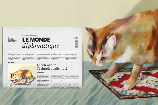 Ellen Akimoto, Cat on a Rug, 2018, Öl auf Leinwand, 50 × 60 cm
