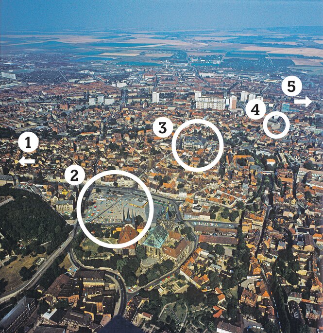 Historische Luftaufnahme von Erfurt