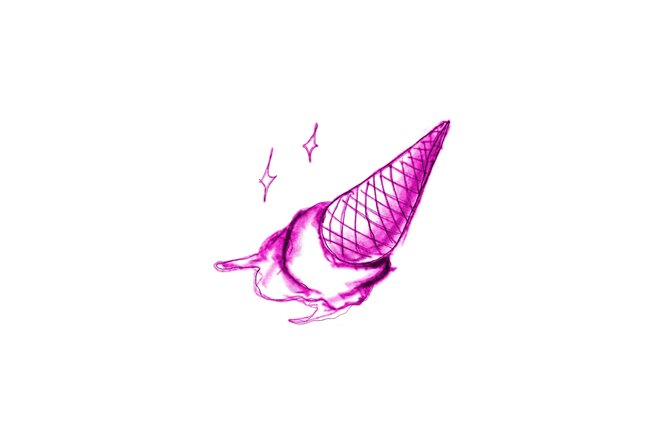 Illustration: Ein pink farbenes Eis