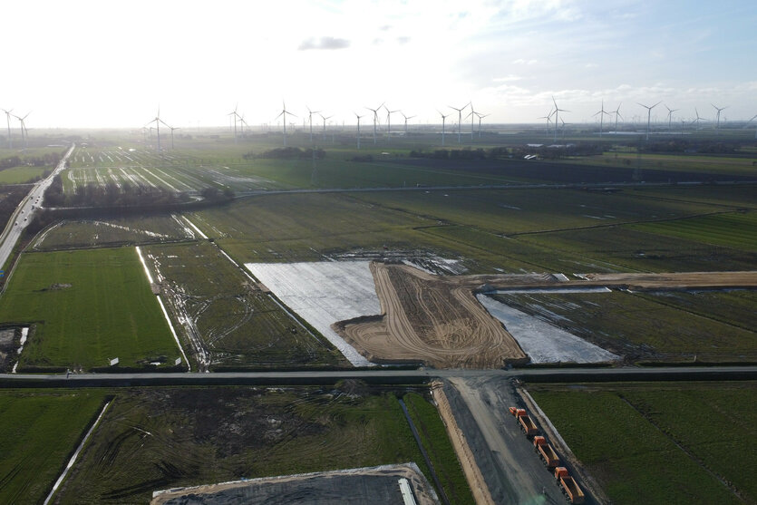 Baustelle der Northvolt Drei Gigafactory