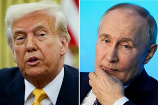 trump und putin, zwei fotos nebeneinander bearbeitet